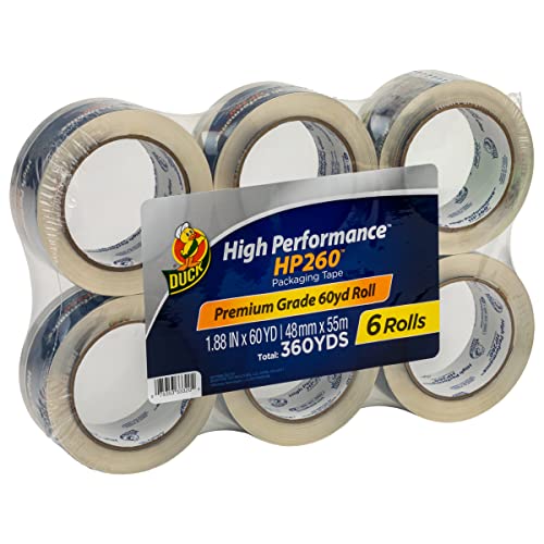 Duck Brand 1.88" x 54.6 Yard Performance Plus Packing Tape 6-Pack
