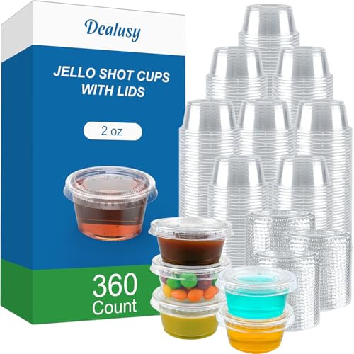 Dealusy Disposable Condiment/Jello Shot Containers, 360 Pack