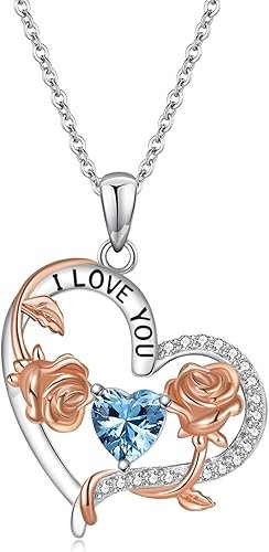 Rose Heart Necklace Pendant 