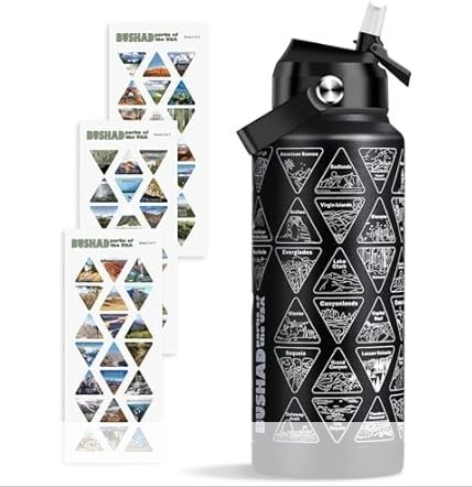 National Parks 32 Oz. Water Bottle with Bucket List Stickers