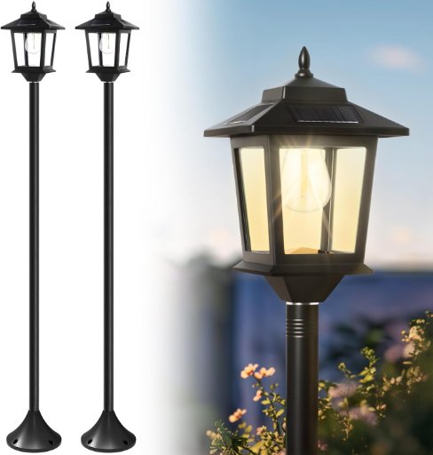 63" Solar Lamp Post 2-Pack