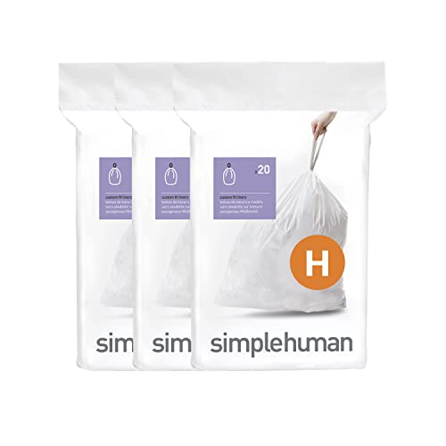 simplehuman Code H 60 Count Custom Fit Liners, 30-35 Liter / 8-9 Gallon Deal