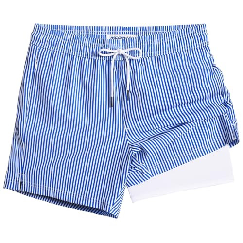 Mens Swim Trunks with Compression Liner 5"