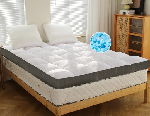 WhatsBedding 4″ Cooling Mattress Topper King Size