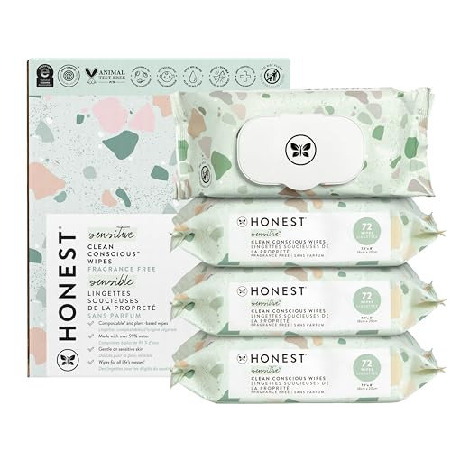 The Honest Company Clean Conscious Multi-Use Wipes (4-Pack, 72-Count, Unscented)