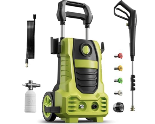 Mint Green Pressure Washer, 2030 PSI with 4 Nozzles Tips,