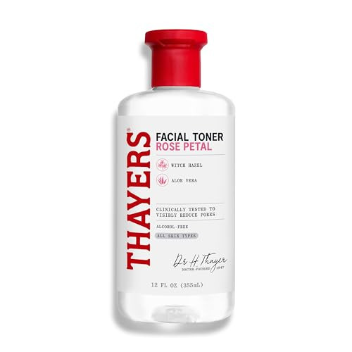 THAYERS Alcohol-Free Rose Petal Hydrating Witch Hazel Facial Toner, 12 Oz.