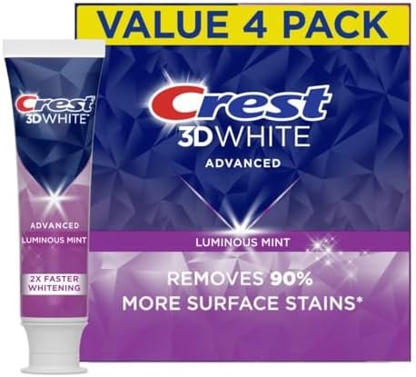 Crest 3D White Advanced Luminous Mint Toothpaste 4-Pack