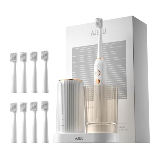 Electric Toothbrush Set W/Drying, Sanitizing & 8 Brush Heads