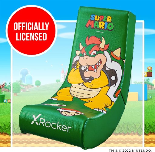 X Rocker Nintendo Video Gaming Chair for Kids, Bowser
