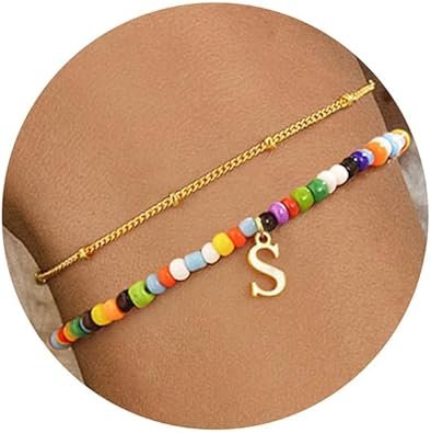 Colorful Beaded Initial Bracelets