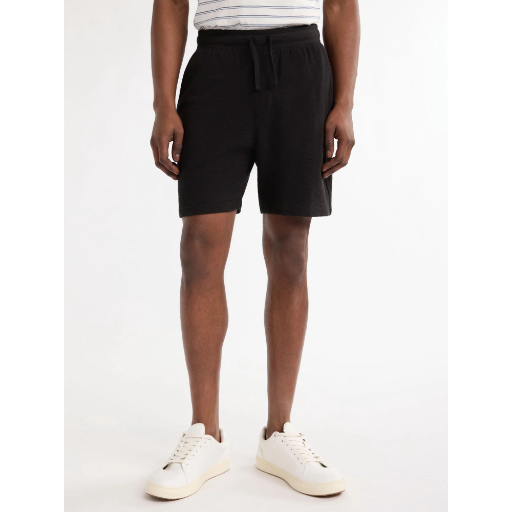 Free Assembly Men's Textured Cotton Pull On Shorts