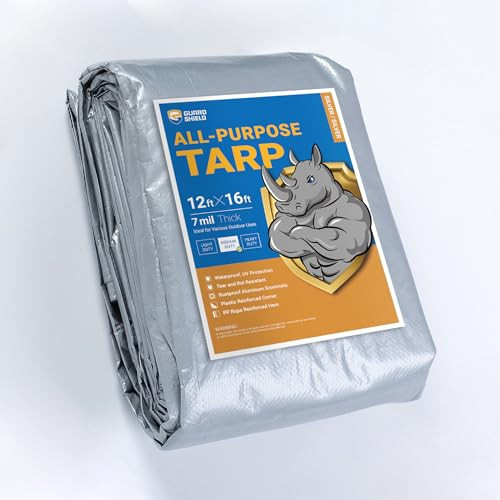 GUARD SHIELD Silver Tarp Waterproof, Medium Duty 7mil