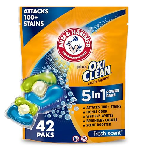 42-Count Arm & Hammer Plus OxiClean 5-in-1 Laundry Detergent Power Paks