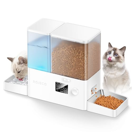 Rojeco 8.5L 2-in-1 Pet Automatic Cat Feeder and Gravity Water Dispenser