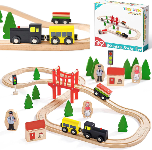 Tiny Land 39pc Wooden Train Set