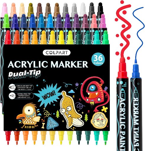 Colpart Dual Tip Acrylic Paint Pens