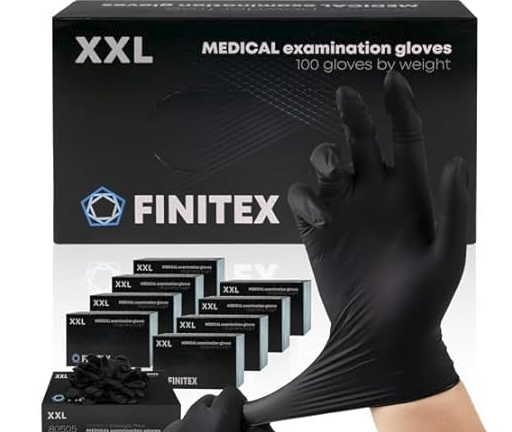 FINITEX 5mil Black Nitrile Disposable Gloves, 1000 Count