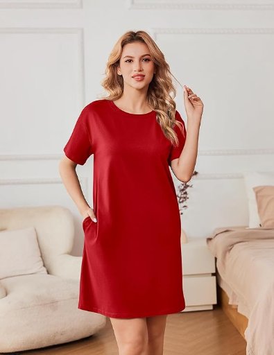 Ekouaer Basic Cotton Nightgown