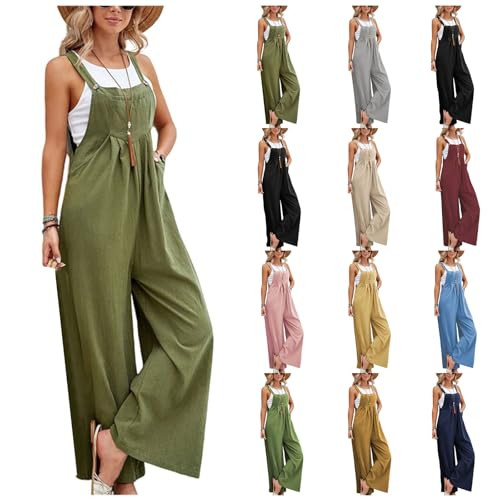 Women's Linen Wide Leg Jumpsuit