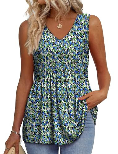 Women's V-Neck Babydoll Tank Tops