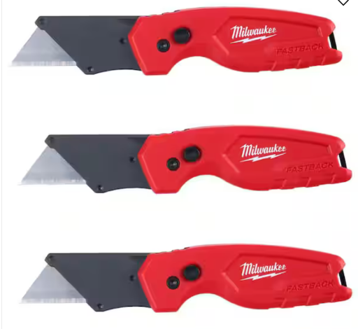 Milwaukee FASTBACK Compact Folding Utility Knife 3-Pack