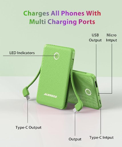 Alongza 6000mAh Portable Charger Power Bank