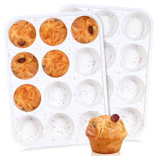 Fimary 12-Cups Silicone Muffin Pan