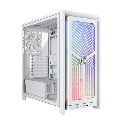 Corsair Frame 4000X RS Modular Mid-Tower ATX PC Case w/ RGB Panel & 4 x RS120 PWM Fans (White) Deal