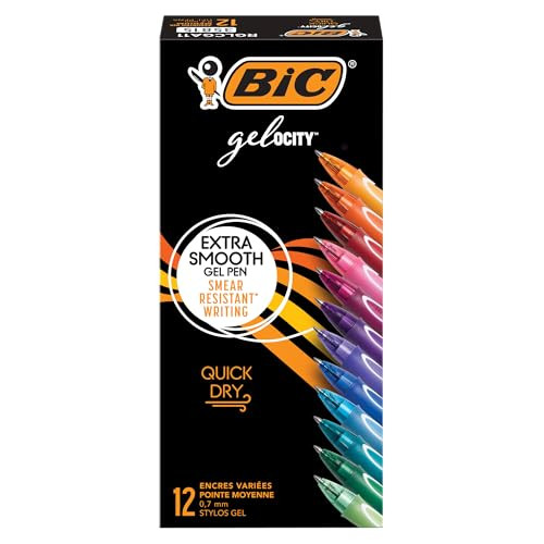 BIC Gelocity Quick Dry Extra Smooth Gel Pens (12-Pack)