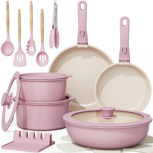 Astercook 20-Piece Ceramic Pots and Pans Set