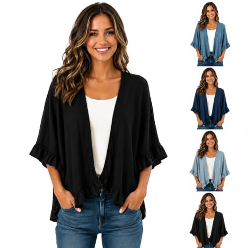 Ruffle Sleeve Open Front Cardigan Deal