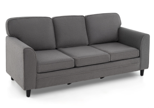 Costway 3-Seat Teddy Velvet Sofa