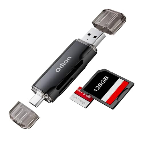 Orlian SD Card Reader USB 3.0 Dual USB A & USB C Adapter