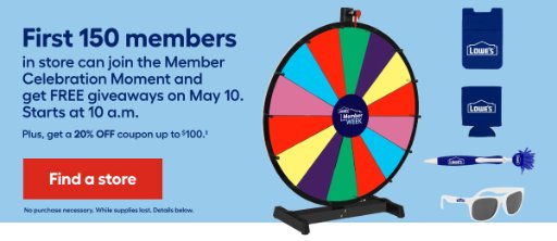 Lowe's 20% Off Coupon (In-Store - Member Celebration)