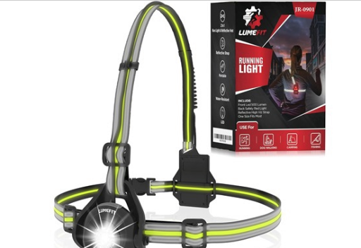 LUMEFIT Adjustable LED Running Light with Reflective Vest