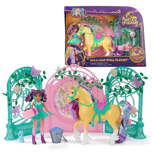 Unicorn Academy Ava Doll & Color-Change Leaf Stall Playset