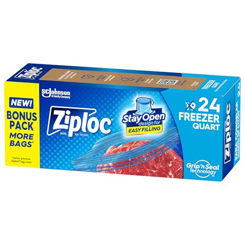 Ziploc Food Storage Freezer Bags with Stand-Up Bottom