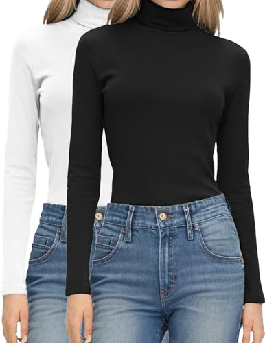 HOTOUCH Women's Turtleneck Long Sleeve Shirts