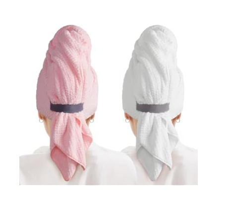 Microfiber Hair Towel Wrap 2-Pack