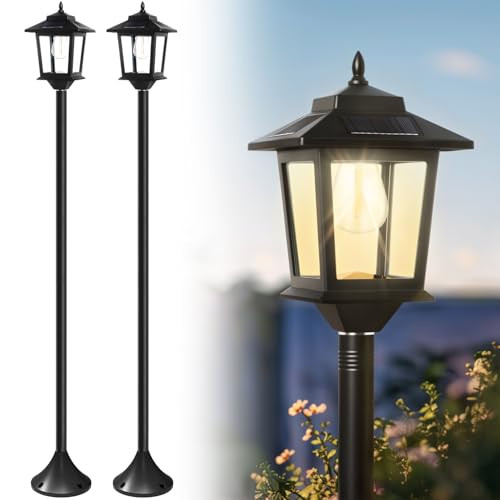 PASAMIC Solar Lamp Post 2-Pack