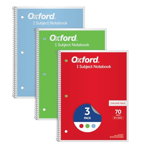 Oxford 1-Subject Notebooks 3-Pack