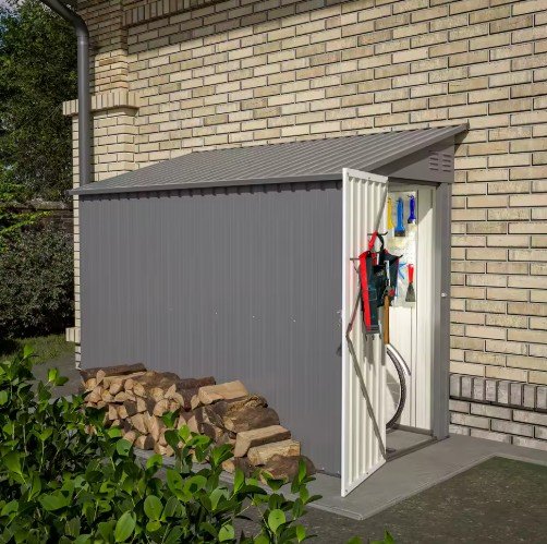 LZBEITEM 4' x 8' Metal Wall Side Storage Shed