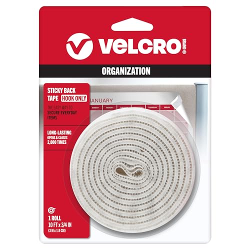 VELCRO Brand Sticky Back Hook Tape 10ft x 3/4in
