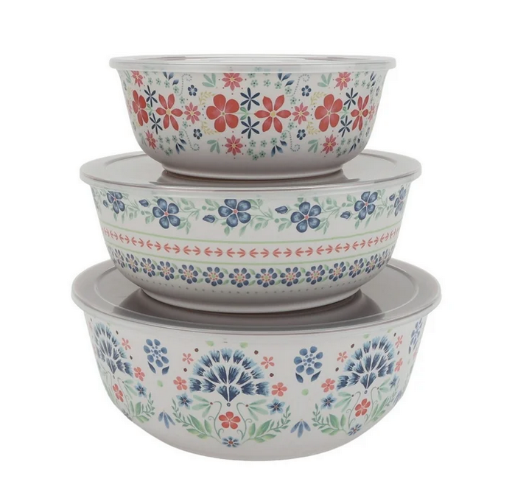 The Pioneer Woman Hattie Bamboo Melamine Bowl Set