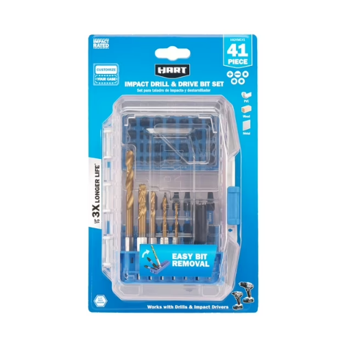 HART 41-Piece Impact Drill Bit & Drive Bit Set w/ Modular Case