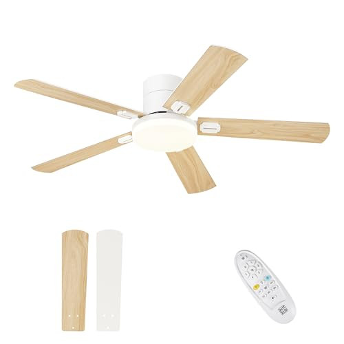 AUTELO 52 Inch Low Profile Ceiling Fan with Light and Remote