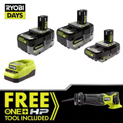 RYOBI ONE+ 18V HP Brushless Reciprocating Saw Kit with Batteries and Charger