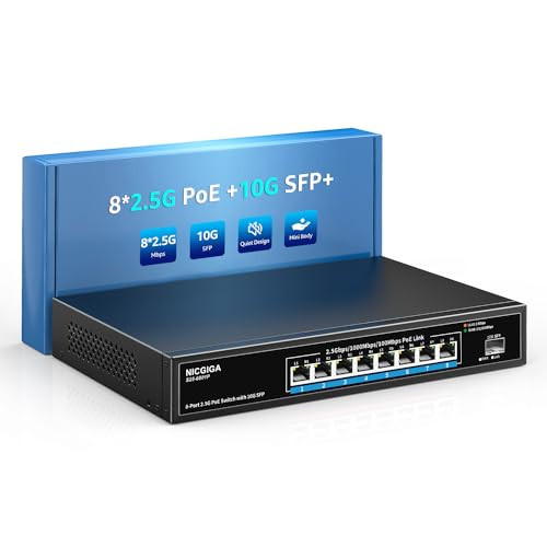 8 Port 2.5G PoE Switch Unmanaged with 8 x 2.5Gb Base-T @120W