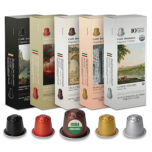 Bestpresso 100-Count Café Romano Organic Coffee Pods for Nespresso Original